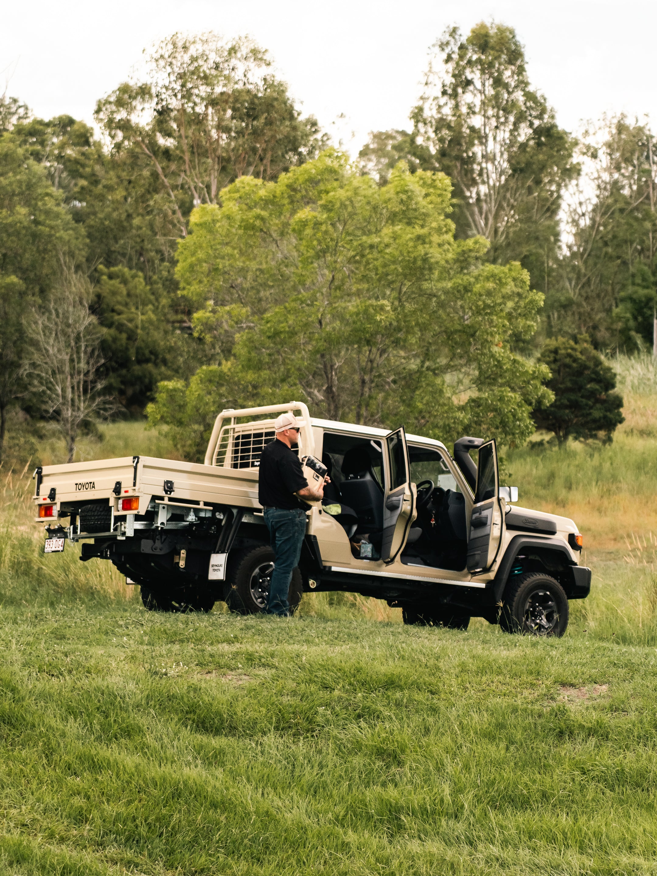 Toyota touring ute parked in the bush with Gorilla Mounts gear