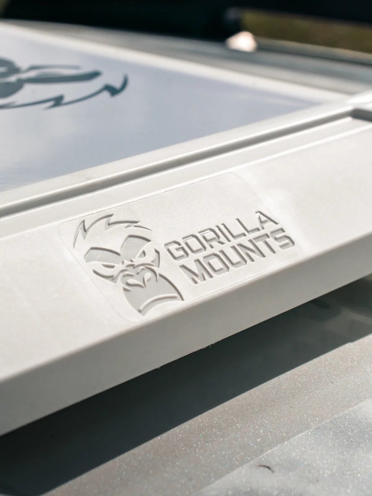 Gorilla Mounts 300 Series billet roof plate with engraved branding