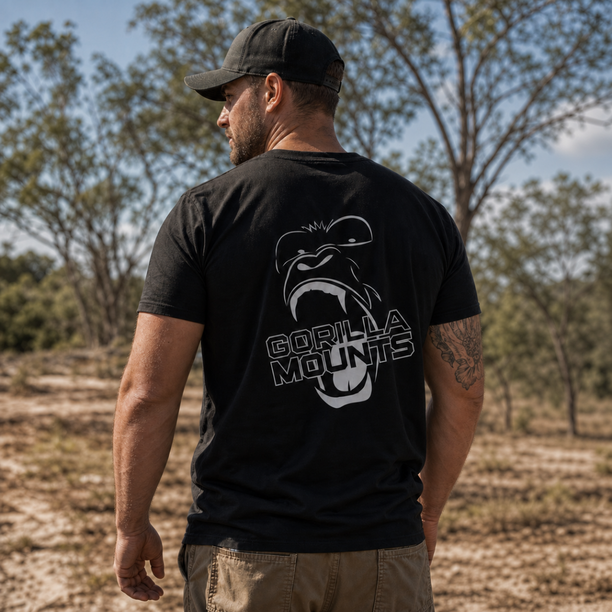 Gorilla Mounts Long Body Tee - Bite back view