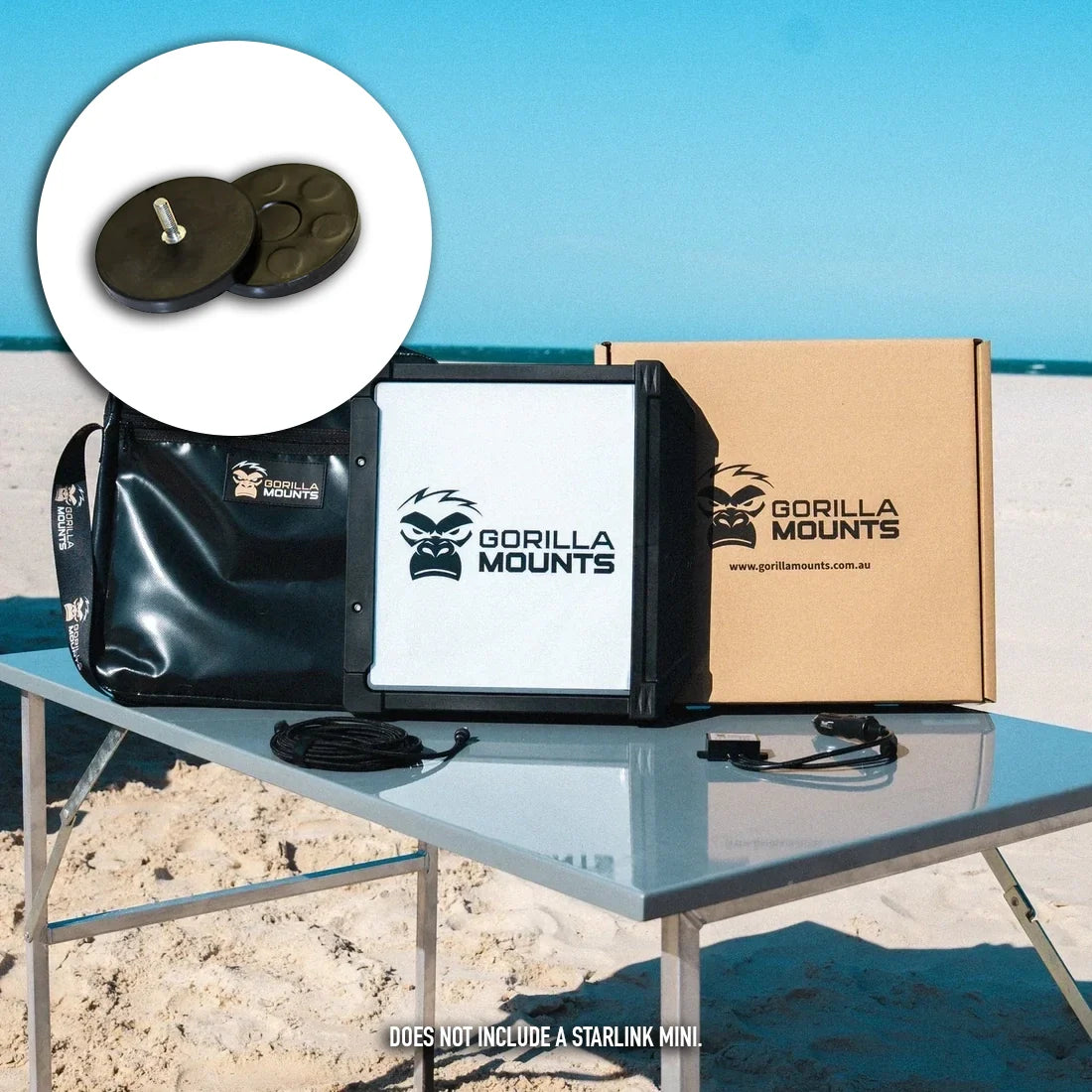 Gorilla Mounts Full Bundle for steel surfaces - Starlink Mini mount with magnetic bases and accessories