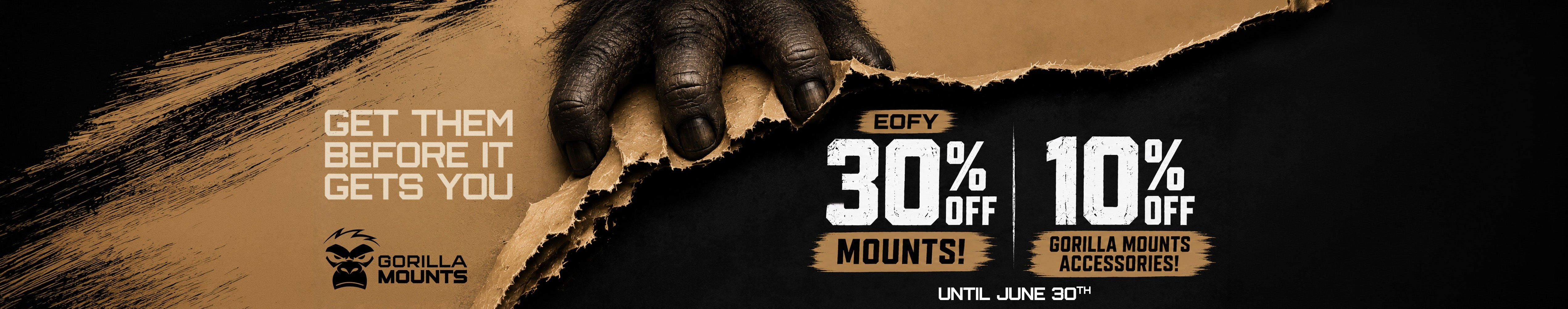 EOFY sale: 30% off mounts and 10% off Gorilla Mounts accessories until June 30